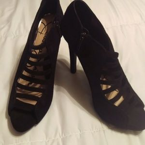 Jessica Simpson High Heel Black Suede Booties